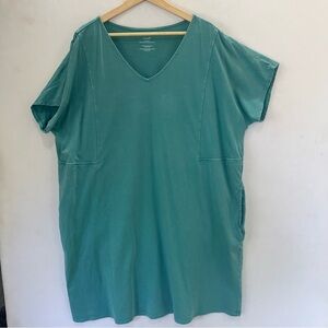 J. Jill Pure Jill Plus Size Tee Shirt Dress Soft V Neck Organic Cotton Size 3X